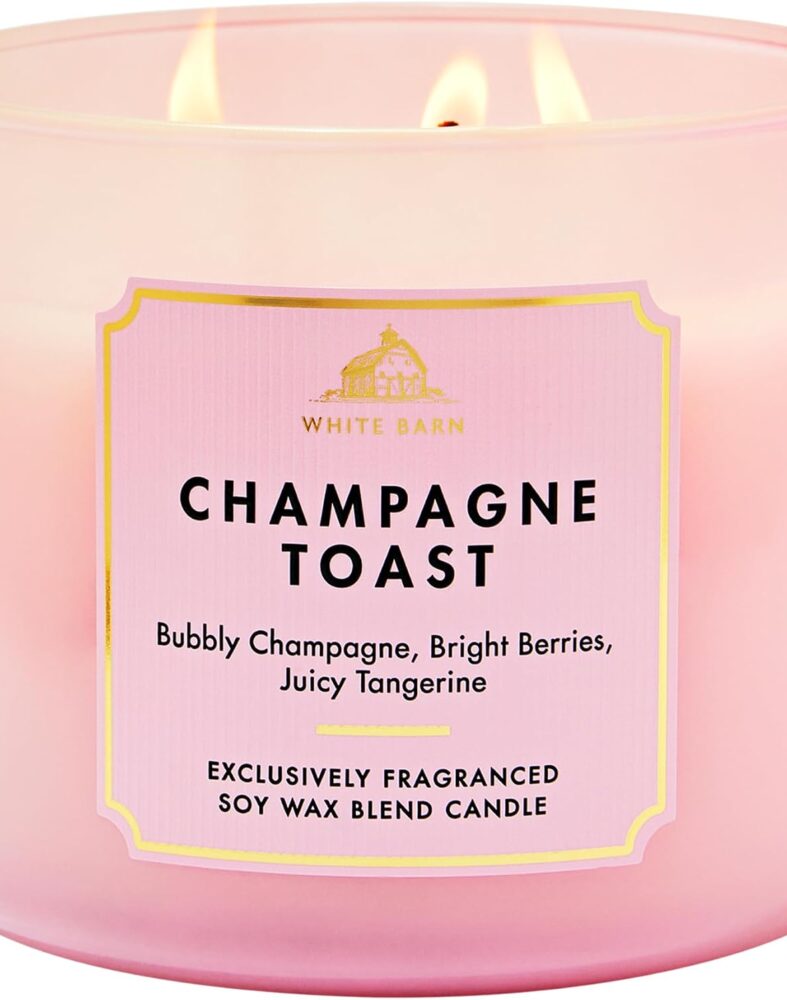 Bath & Body Works 3-Wick Candle, Champagne Toast, Soy Wax Blend